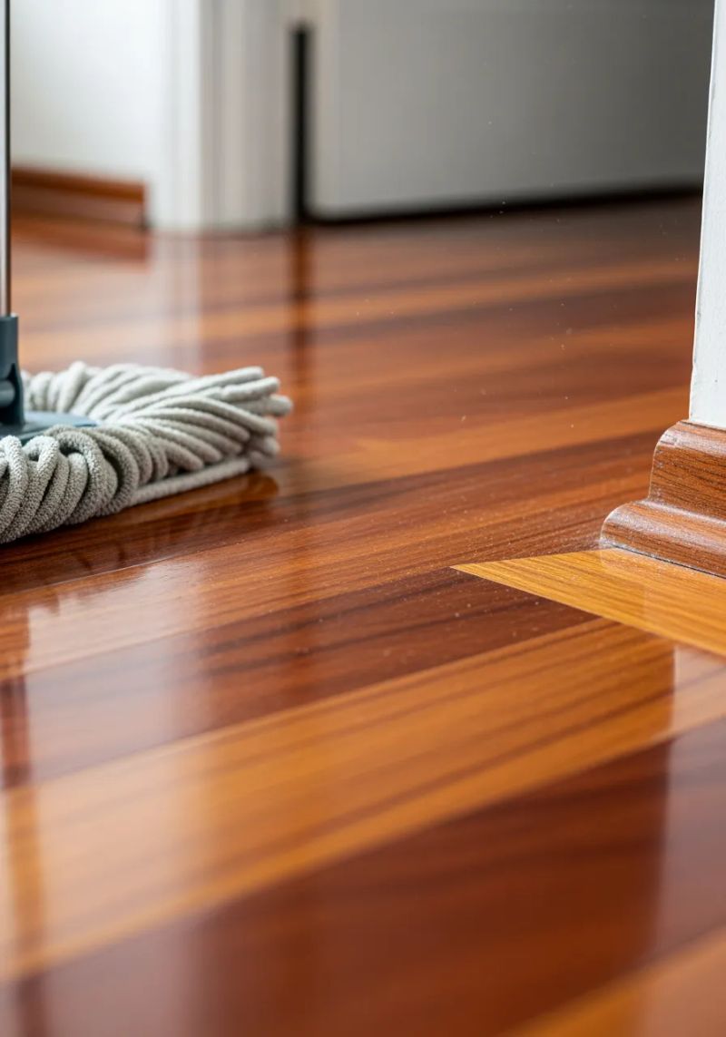 SparkClean Pro polishing kitchen after new construction cleaning in San Diego home