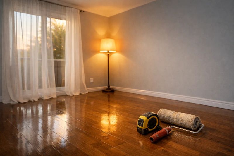 SparkClean Pro team cleaning up dust and debris after home renovation in San Diego